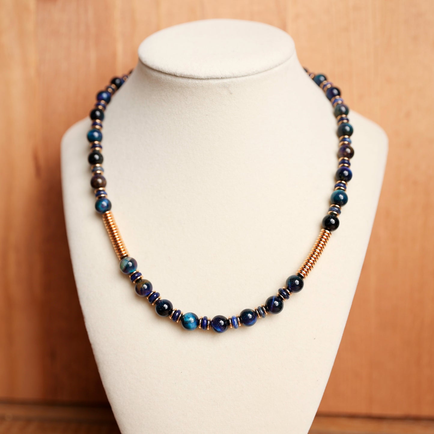 Galaxy Tiger Eye, Lapis & Hematite Necklace