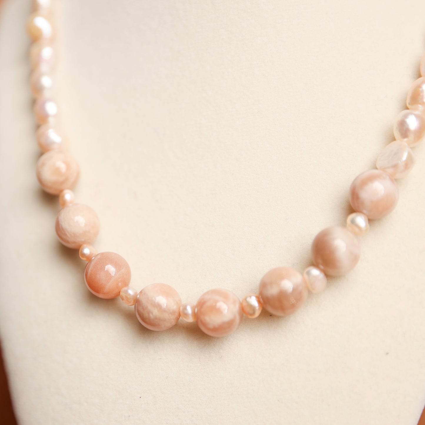 Freshwater Pearl & Sunstone Necklace