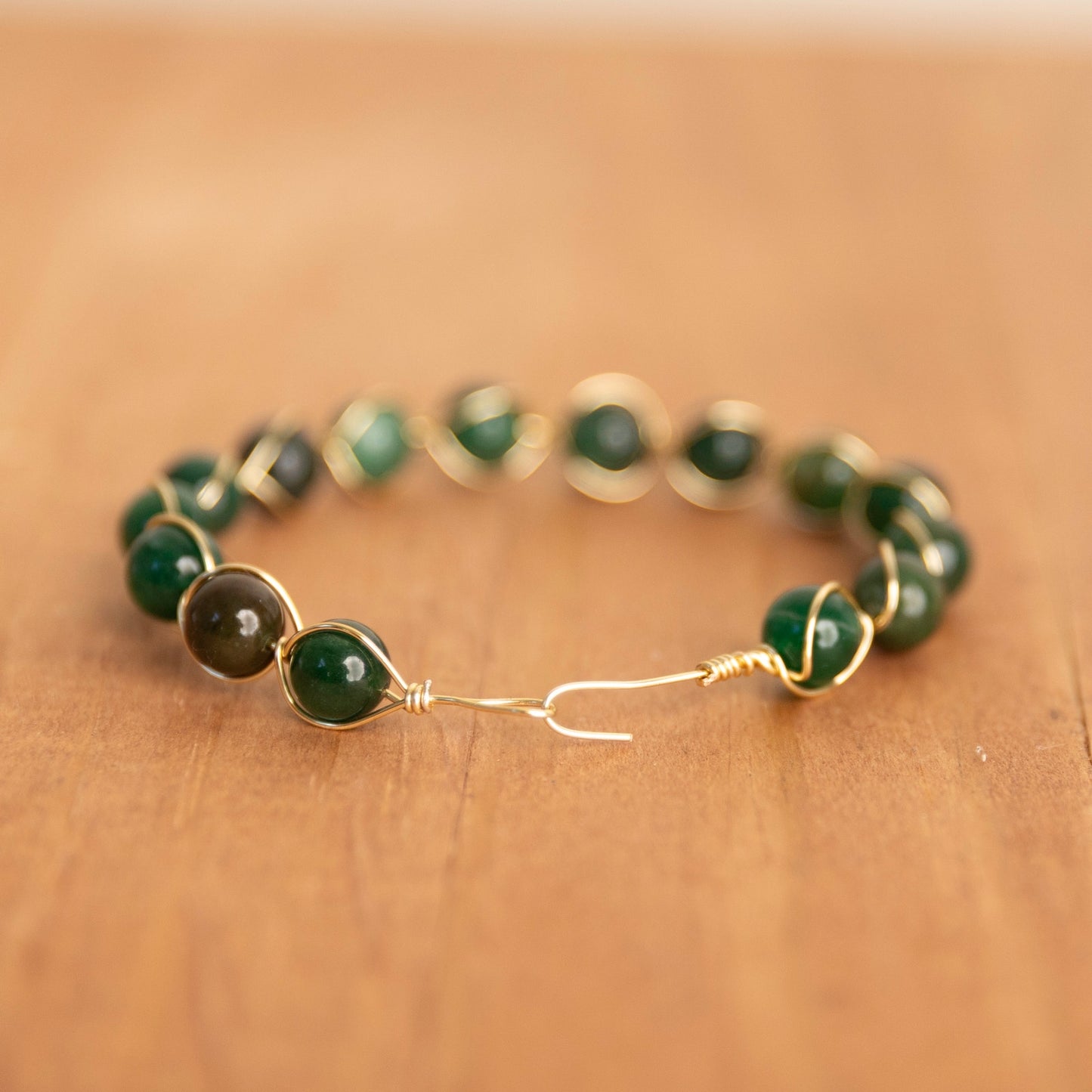 Fushite wire wrapped Bracelet w/Hook Closure -6.5 inch