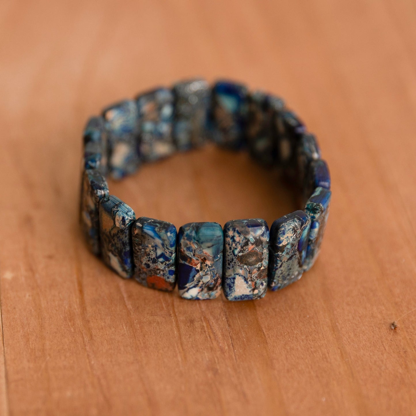 Blue Imperial Jasper Bracelet (Dyed)