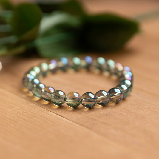 Electroplated Sea Glass Bracelet – Iridescent Ocean Glow