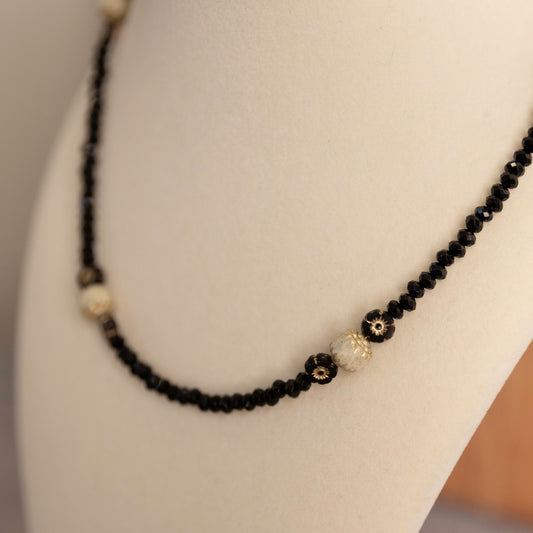 Black Malaysian Jade w/ Czech Glass