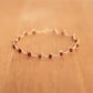 Two Tone Wire Wrap Bracelet w/ Red Malyasian Jade - 8.25 inches