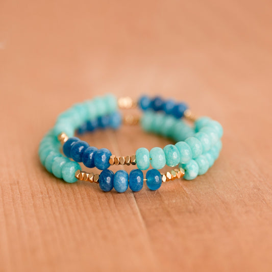 Dyed Jade & Hematite Spacer Bracelet