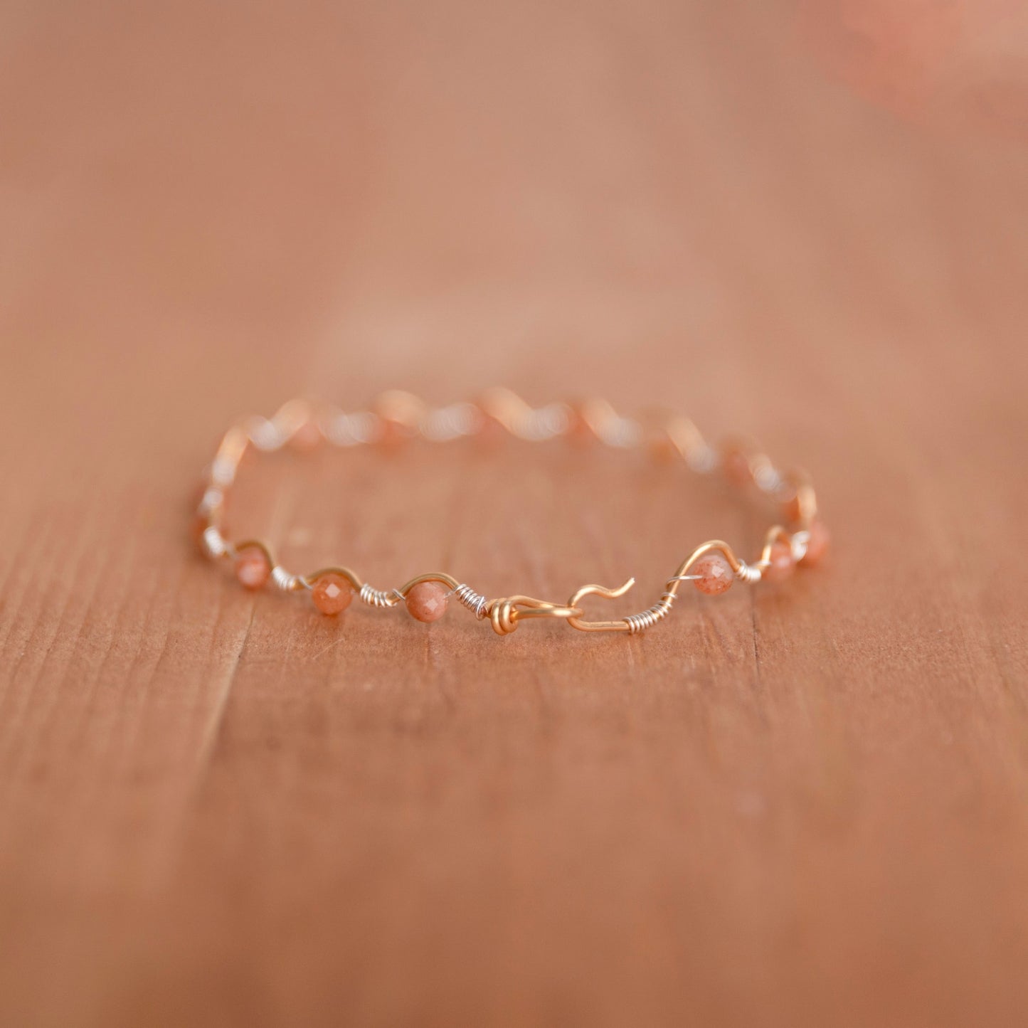 Arusha Sunstone Two-Tone Wire Wrapped Bracelet