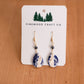 Sodalite earrings with Glass and Gold Plated Stainless Steel Hooks